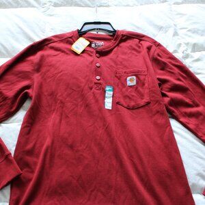 Mens Carhartt Pocket Henley Workwear Long Sleeve